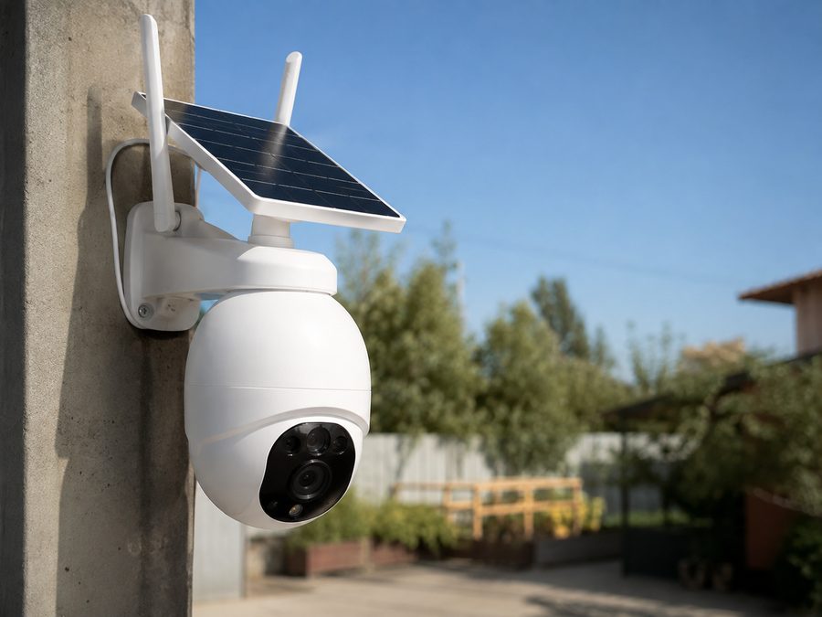 Cámara solar inalámbrica montada en poste