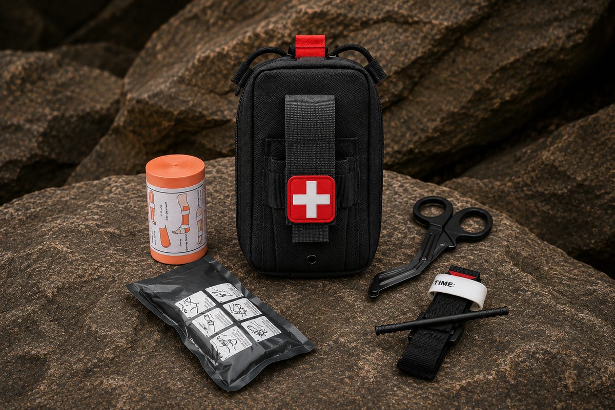 Kit botiquín táctico con accesorios incluidos
